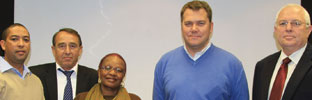 From left to right: Jason Ullbricht, vice president Human Resources, Schneider Electric; Vincent Baron, deputy counsellor, attach&#233; for Science and Technology, Embassy of France in South Africa; Professor Irene Moutlana, vice chancellor, VUT; Carl Kleynhans, country president, Schneider Electric; Professor Alwyn Louw, deputy vice chancellor: Academic & Research, VUT